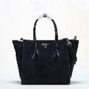 2014 Prada Suede Leather Tote Bag BN2619 darkblue